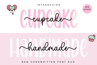 Cupcake Handmade Duo Script Font - Elegant Handwritten Typeface